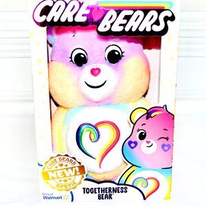 NEW (NIB) 14" Care Bears Rainbow Heart Togetherness Love All Tie Dye Plush Bear